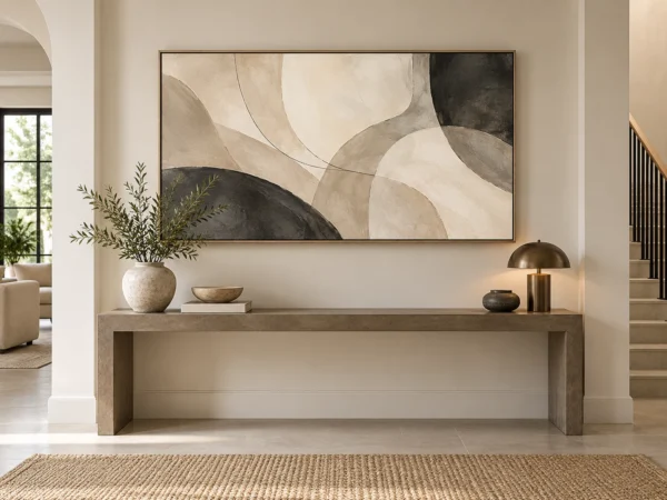 Tableau Abstrait Courbes Minérales - DECO HOUSE