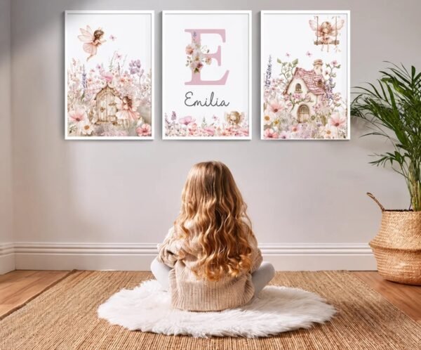 Triptyque Prénom Fée Florale - Tablouk