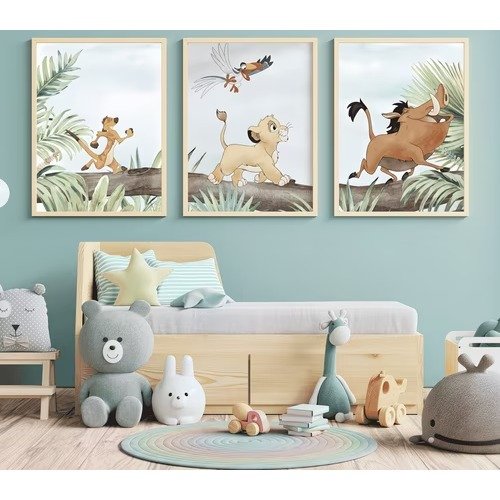 Triptyque Aventure Savane Cartoon - Tablouk Maroc