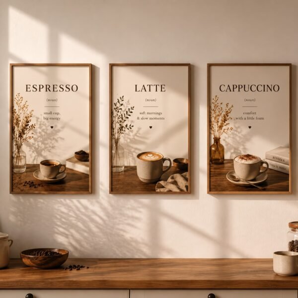 Triptyque Café Minimaliste - Tablouk Maroc