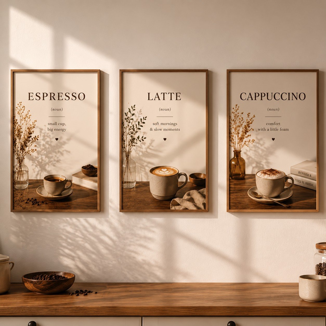 Triptyque Café Minimaliste - Tablouk Maroc