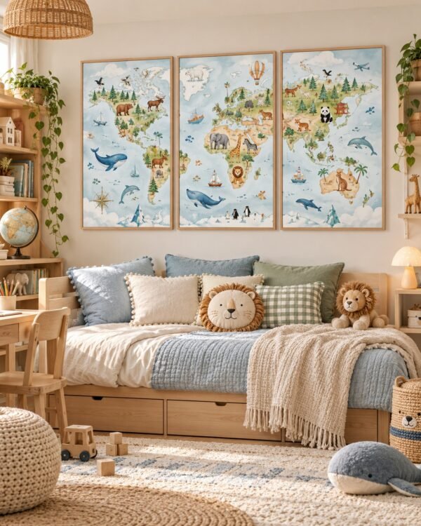 Triptyque Enfant – Carte du Monde Enfant