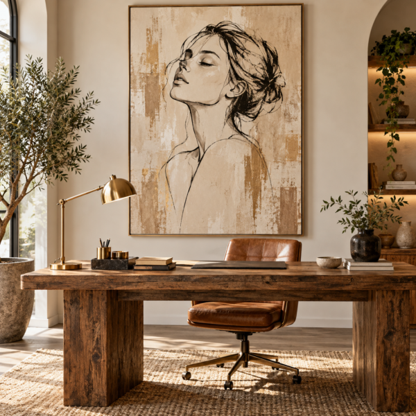 Tableau Bureau – Portrait Abstrait