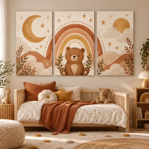 Triptyque Céleste pour Chambre d’Enfant