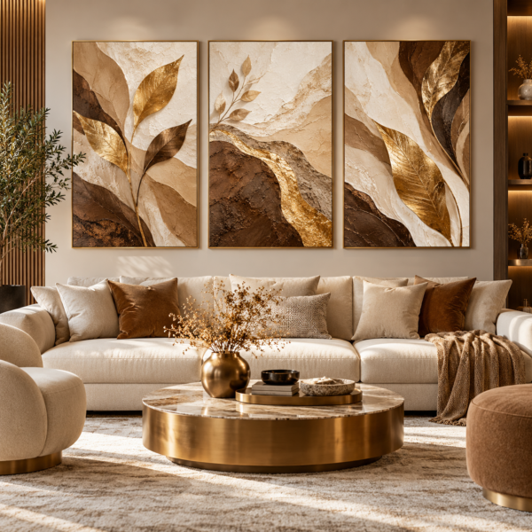 Triptyque Nature – Botanique Dorée – DECO HOUSE